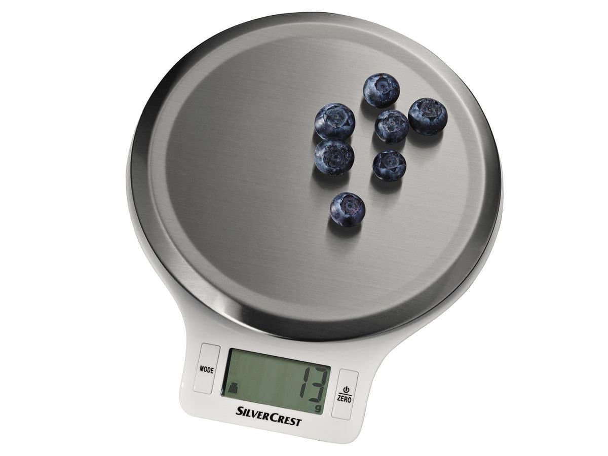 SilverCrest Round Electronic Digital Kitchen Weighing Measurement Scale Upto 5 Kgs by EzLife - Stainless Steel Or Color May Vary (Made in Germany)