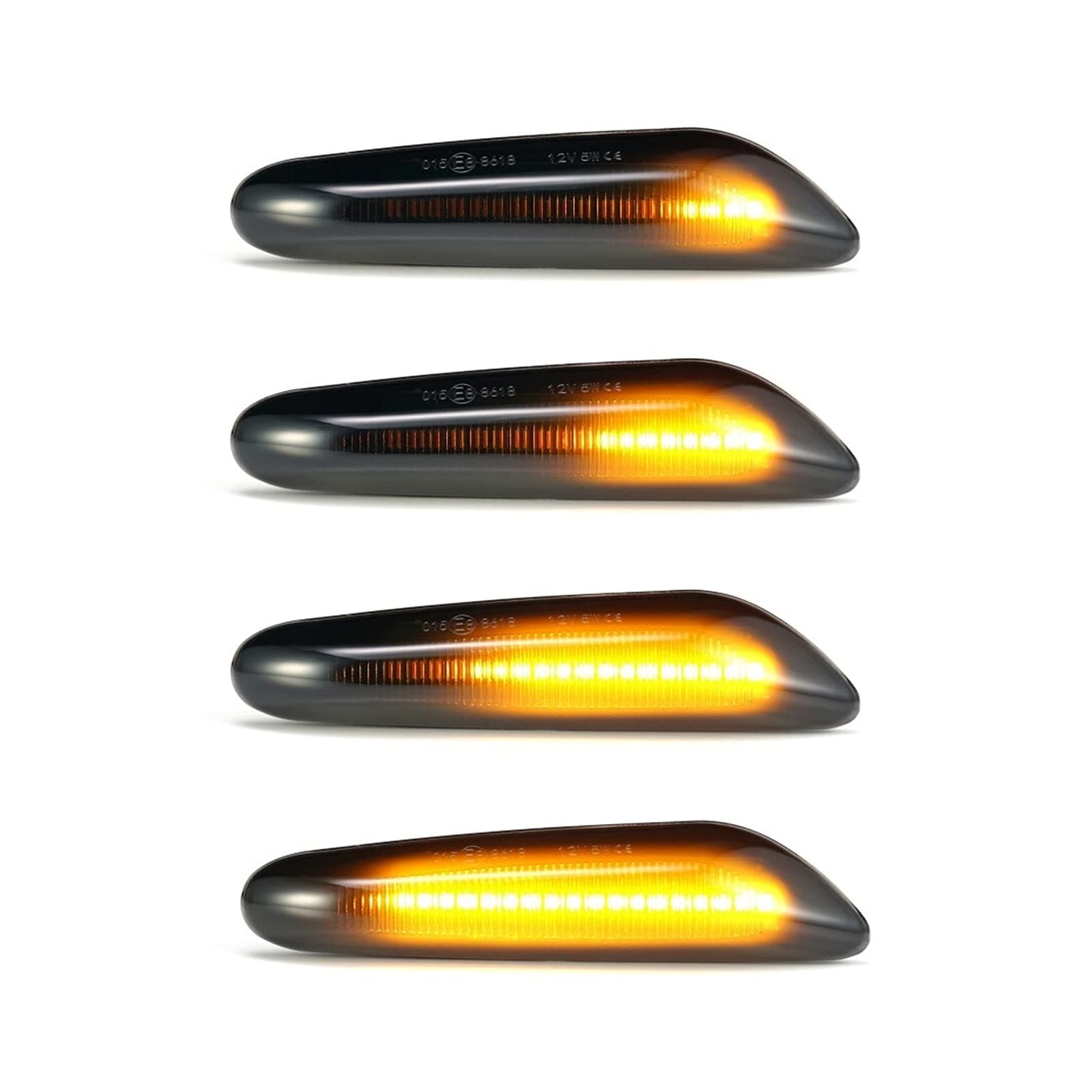 QASULER 2PCS Smoke Lens Dynamic Flowing LIGHT Turn Signal Side Marker Light Blinker Lamp, for BMW, E60 E61 E90 E91 E81 E82 E88 E46 X3 X1 Car Dynamic Indicator Light