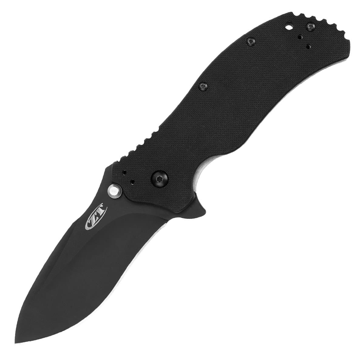 Zero Tolerance 0350 Folding Pocket Knife; 3.25” S30V Stainless Steel Blade with Black Tungsten DLC Finish; Textured G-10 Handle Scales, SpeedSafe Assisted Opening, Liner Lock, Quad-Mount Clip; 6.2 OZ.