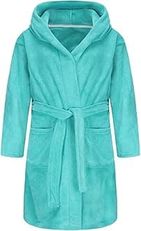 Boys Girls Bathrobe Soft Towel Hooded Robe Terry Cloth Cotton Bathrobe