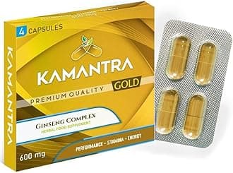 Gold - Mantra to Enhance Your Performance - Extra Strength Performance Enhancing Pills, Gold Supplement Pills for Men - 4 Ginseng Capsules