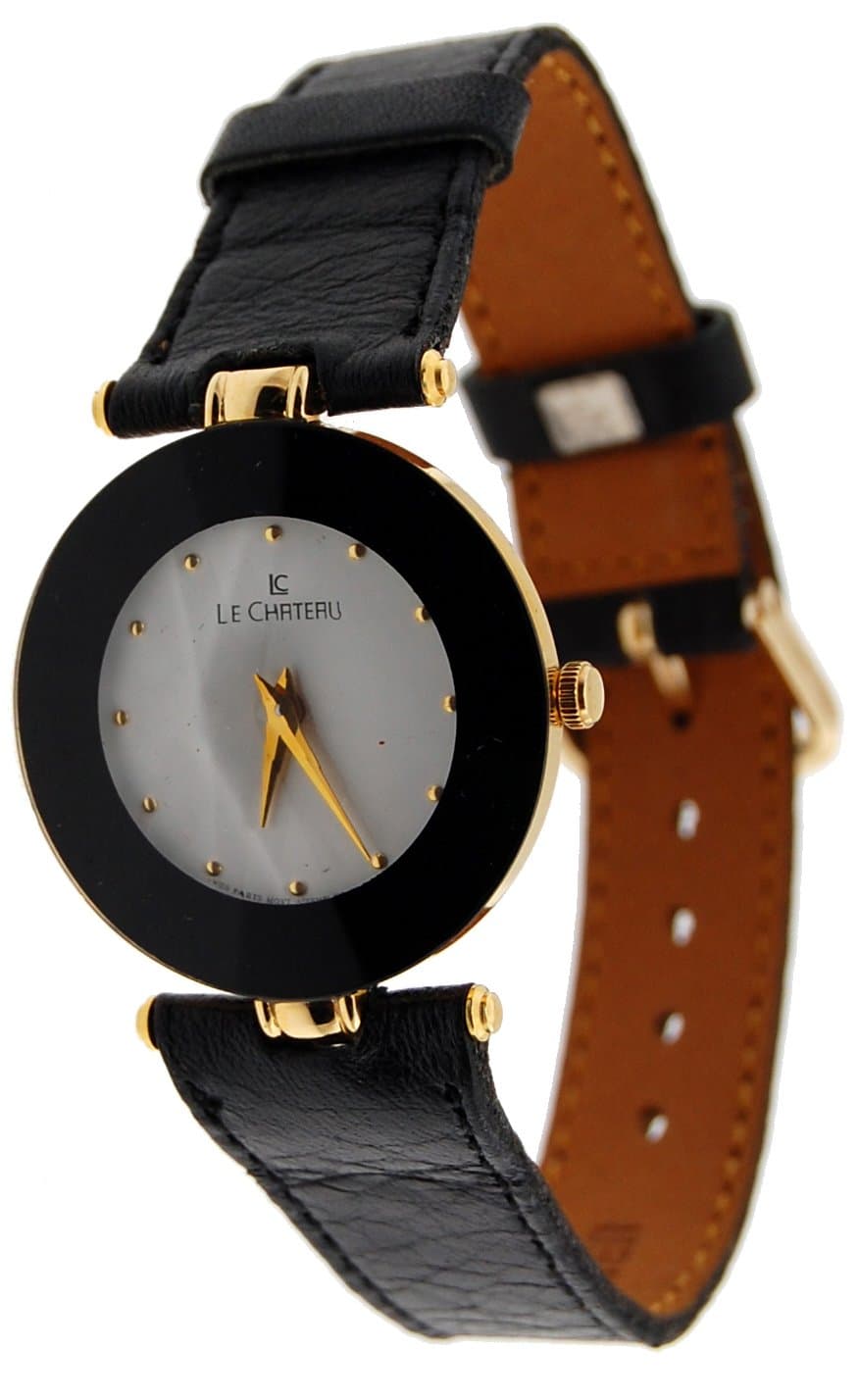 Le Chateau Men's Black Leather Watch