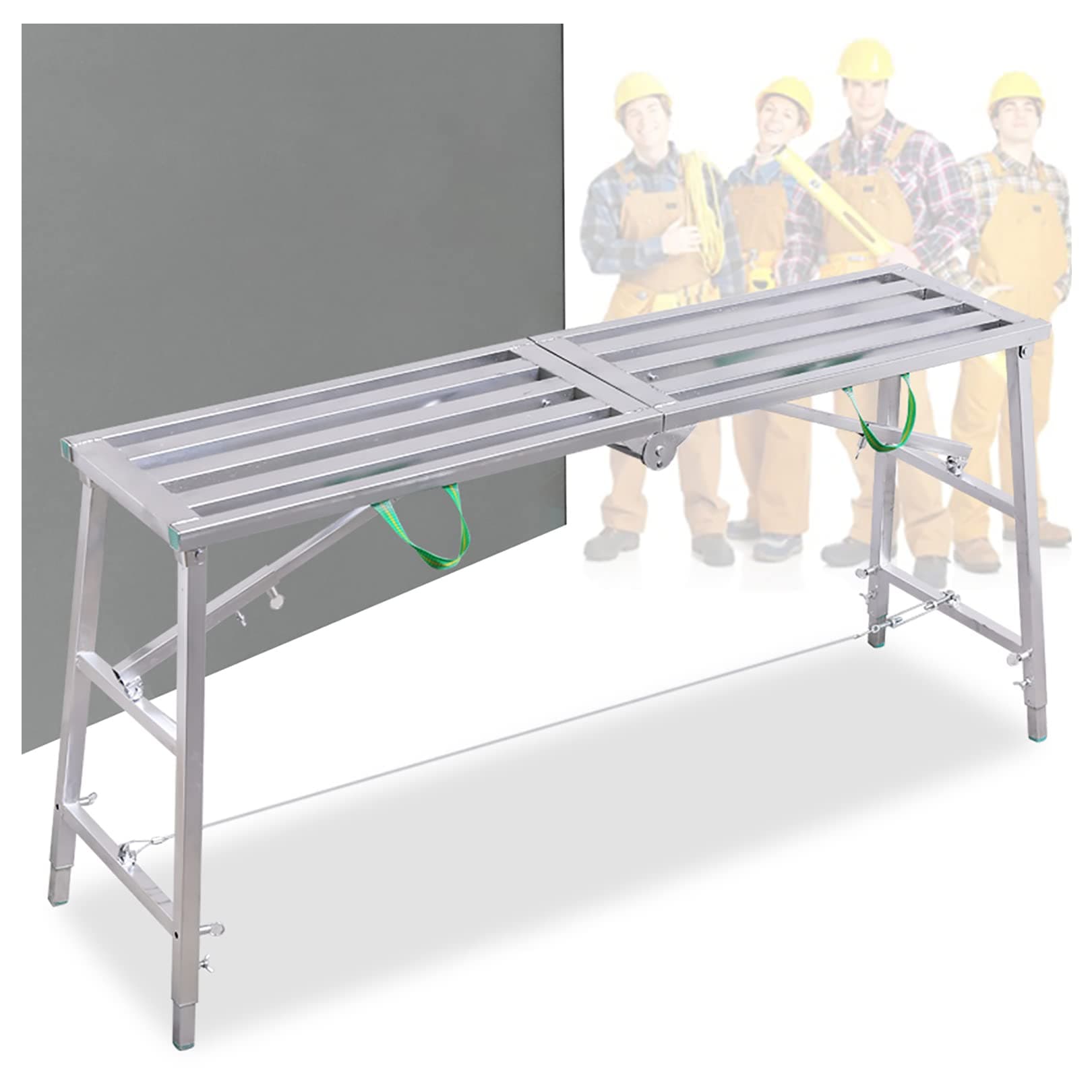 Accebei Home Improvement Scaffolding Equipment Multipurpose Work Platform Portable Folding Scaffold Tower Ladder Stool Work Bench, 150kg Load