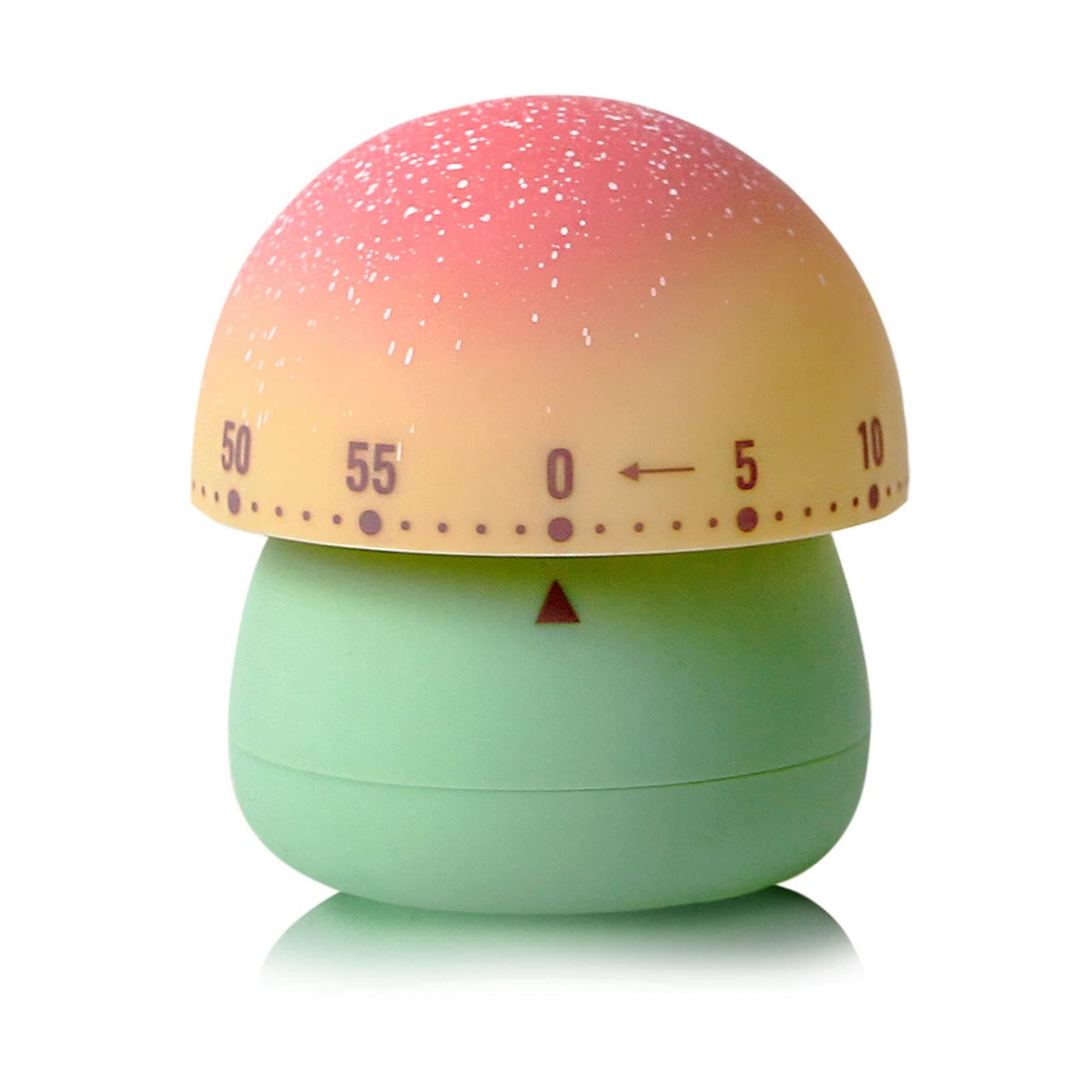 Mechanical Kitchen Timer, Cute Mushroom Timers for Kids, Wind Up 60 Minutes Manual Countdown Timer for Classroom, Home, Study and Cooking (Green Base)