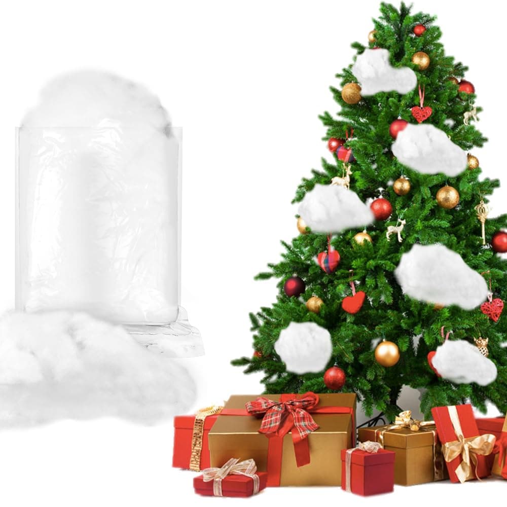 Artificial Snow Decorative Snow Christmas 7.05 oz / 200 g Artificial Snow Blanket Fluffy Snow Fibre Filling Cotton Snow Craft Snow Cotton Fake Indoor Snow for Christmas Tree Filling Material