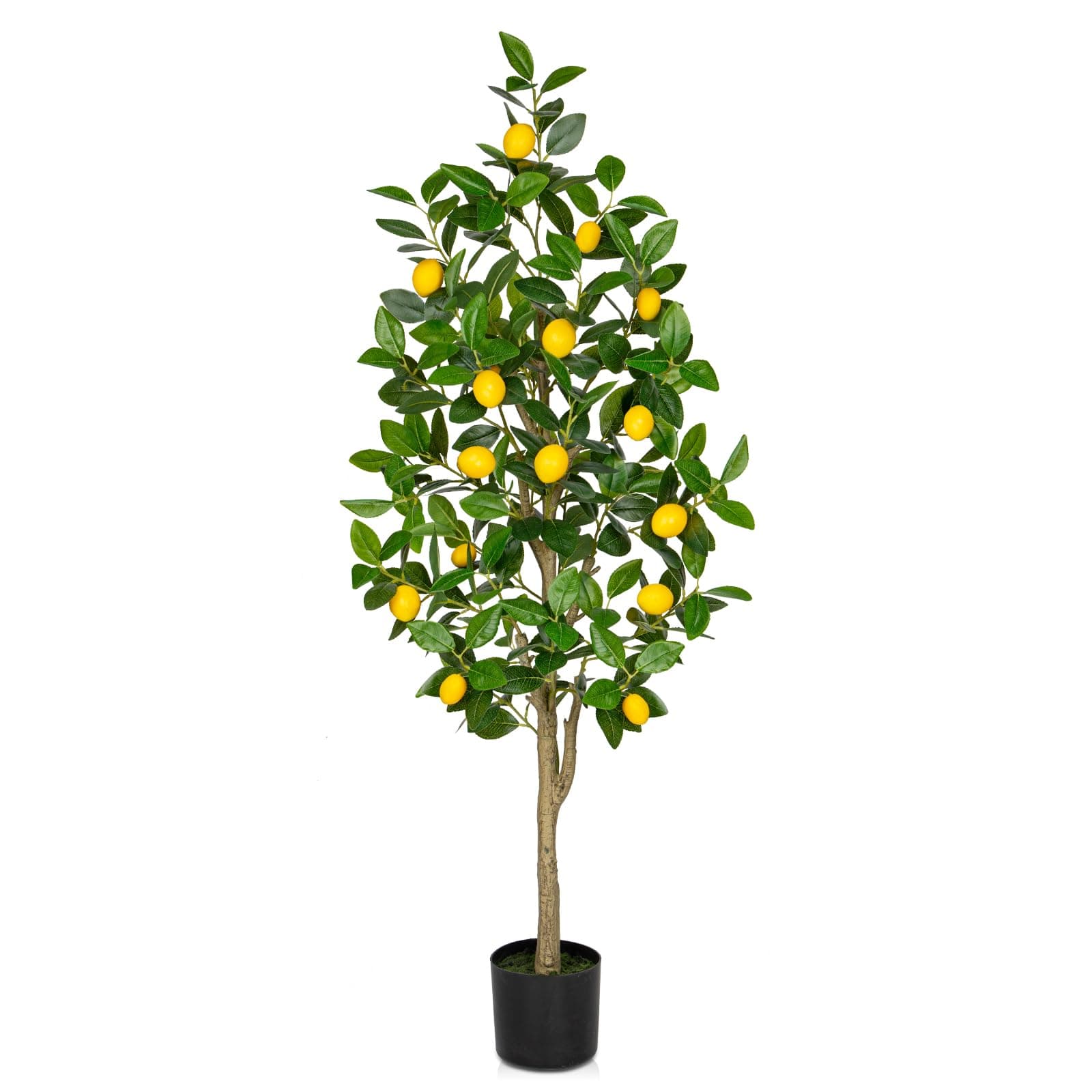 Oairse 120 cm Artificial Plants Large Lemon Tree Artificial Plant Lemon Tree Large in Pot Artificial Tree for Indoor and Outdoor Use Modern Decoration Bathroom Living Room Bedroom Balcony