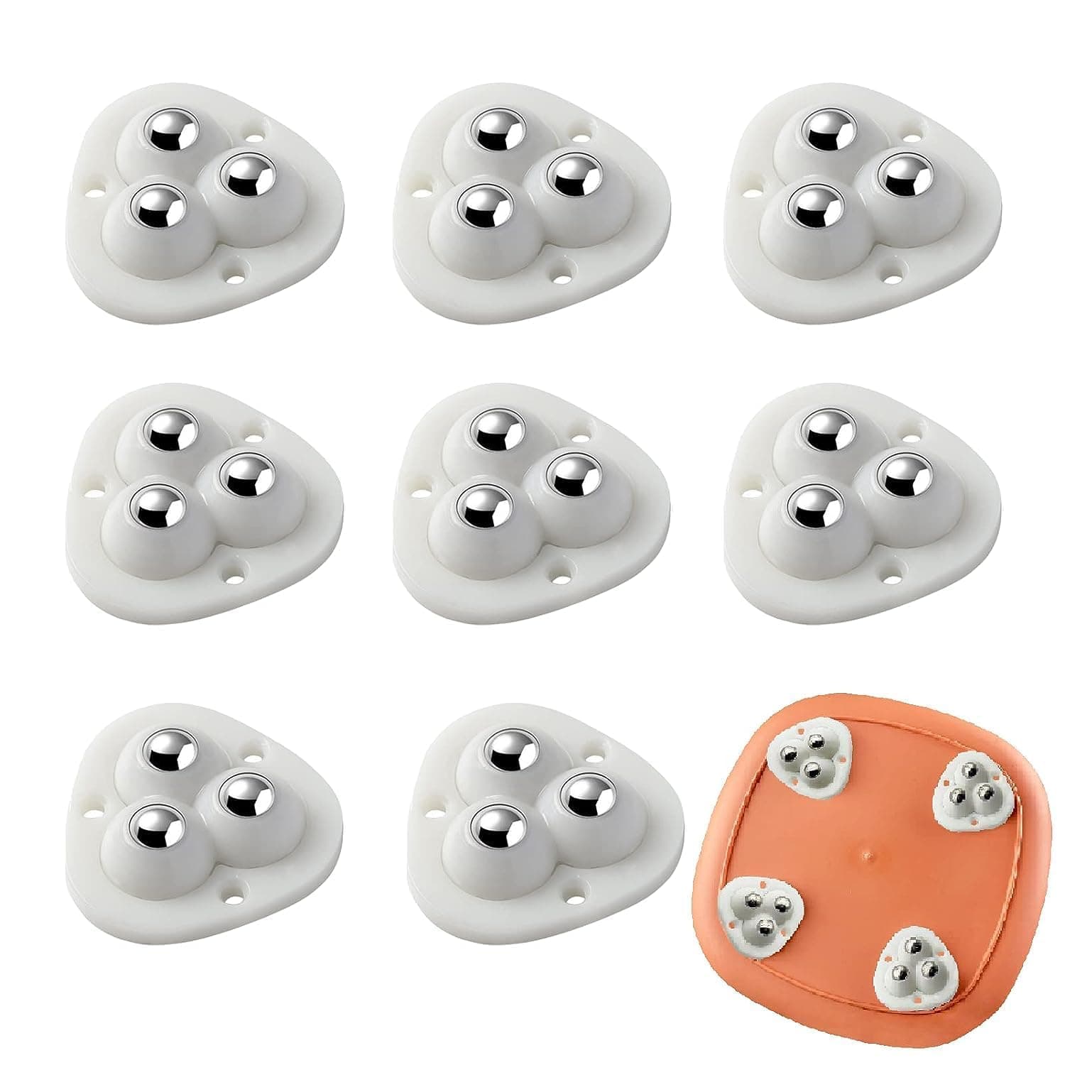 Appliance Sliders for Kitchen Appliances, 4 Pack Self Adhesive Mini Universal Caster Wheels, Countertop Small Appliance Rollers Suitable for Coffee Maker, Air Fryer, Small Furniture (small size, 4)