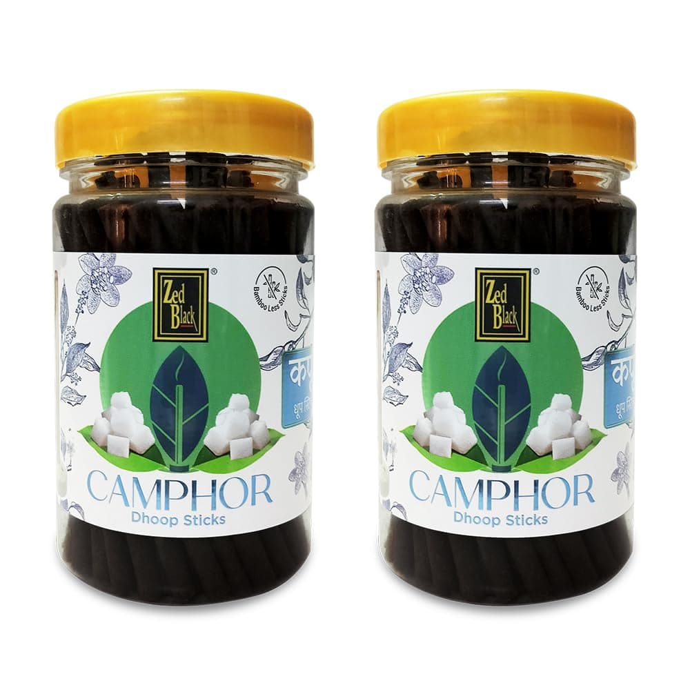 Zed Black Camphor Dhoop Sticks Jar - Combo Dhoop Stick - Pack of 2