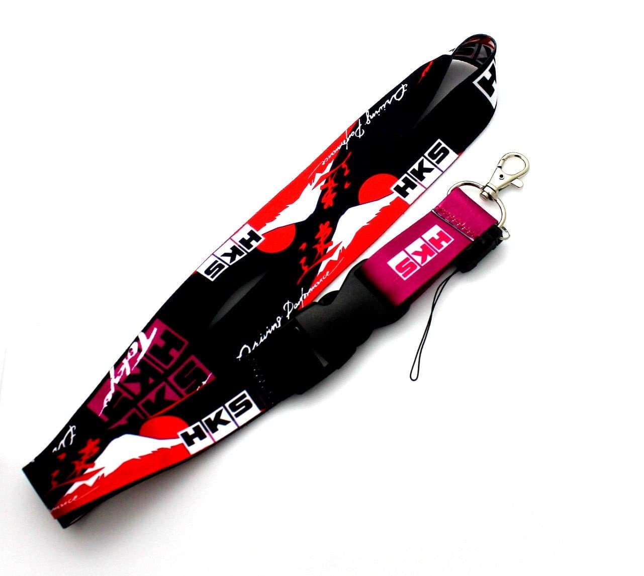 JDM HKS Lanyard Keychain Neck Strap Quick Release Key Chian 2 Sided Print New