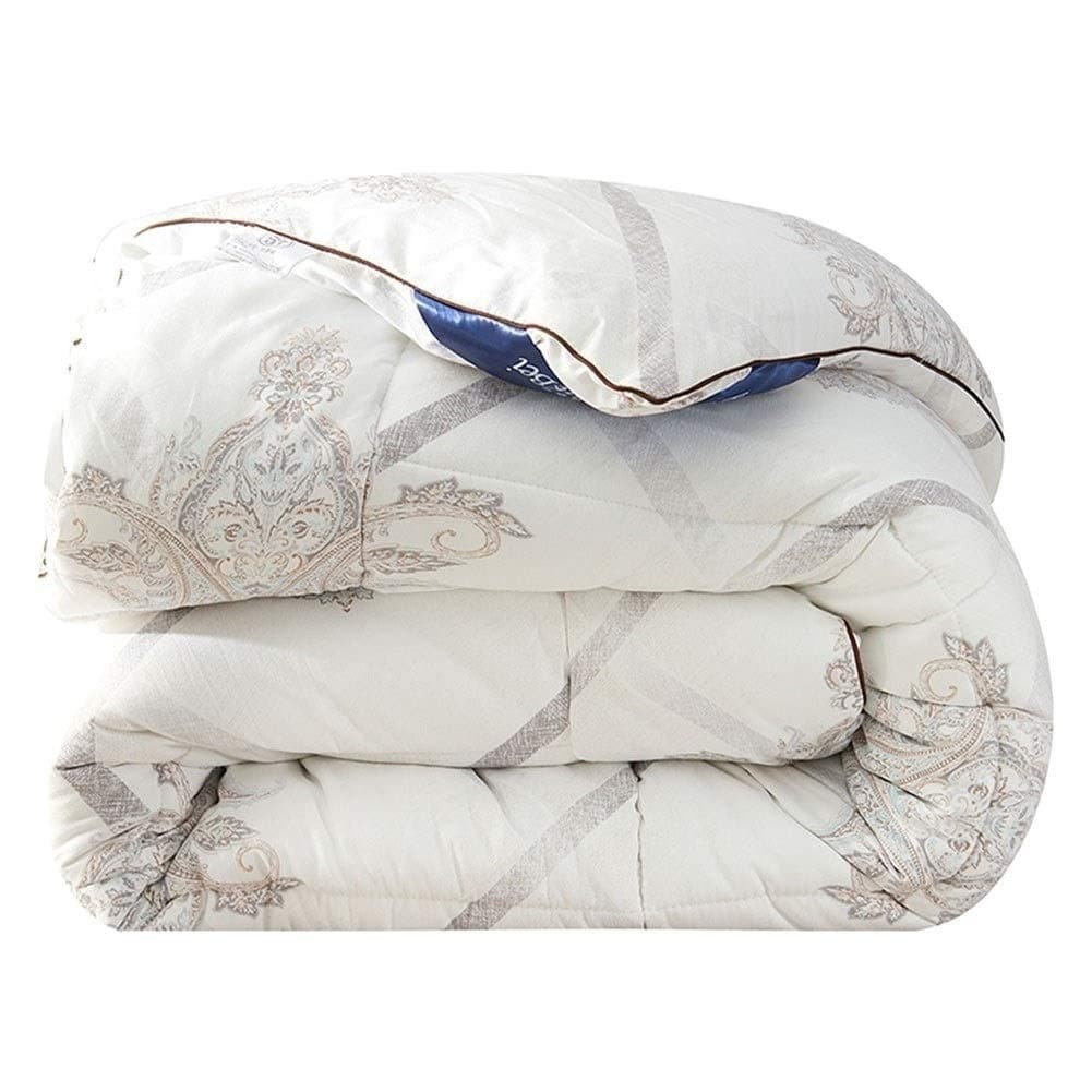 Duvet Anti Allergy Quilt Thickened Insert Bedding Soft Warm Microfiber Cotton Feel Like Down All Season Winter Single/Double for Hotel King White 180x215cm (Size : 220x240cm 5KG)