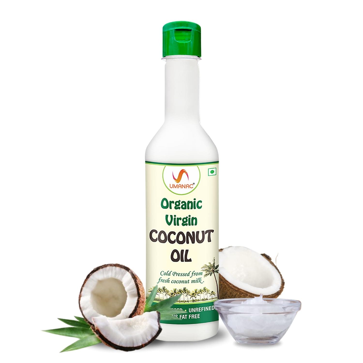 - Organic Virgin Coconut Oil- 500 Ml | Cold Pressed Method | 100% Organic | Unrefined | Fresh Coconut Milk | Natural Cooking Oil | Cococnut Oil For Hair & Skin