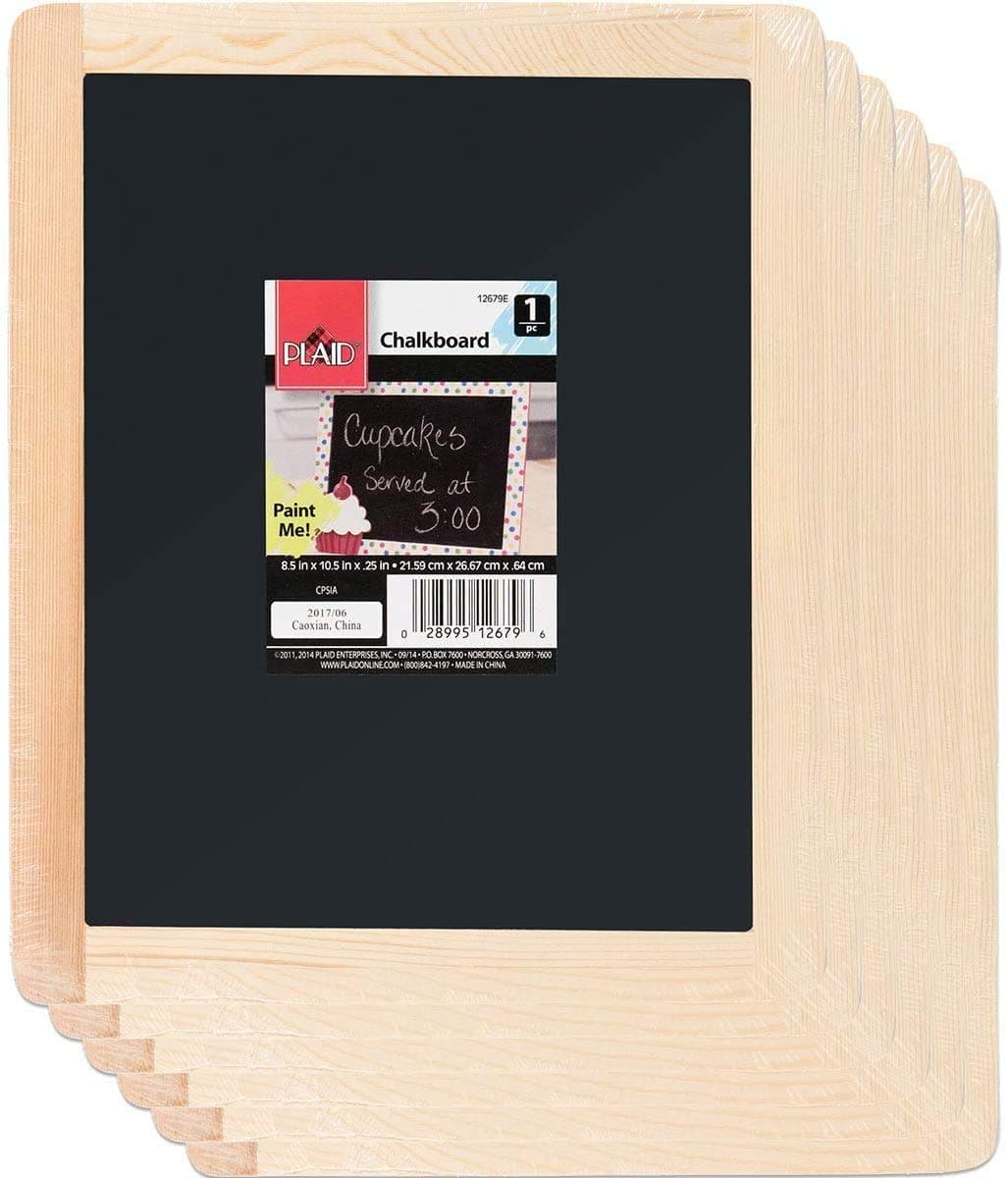 Enterprises Double-Sided Chalkboard Set, 8 ' x 10 ' With Decorative Wood Surface Frame, Perfect For Arts & Crafts, 6 Pack