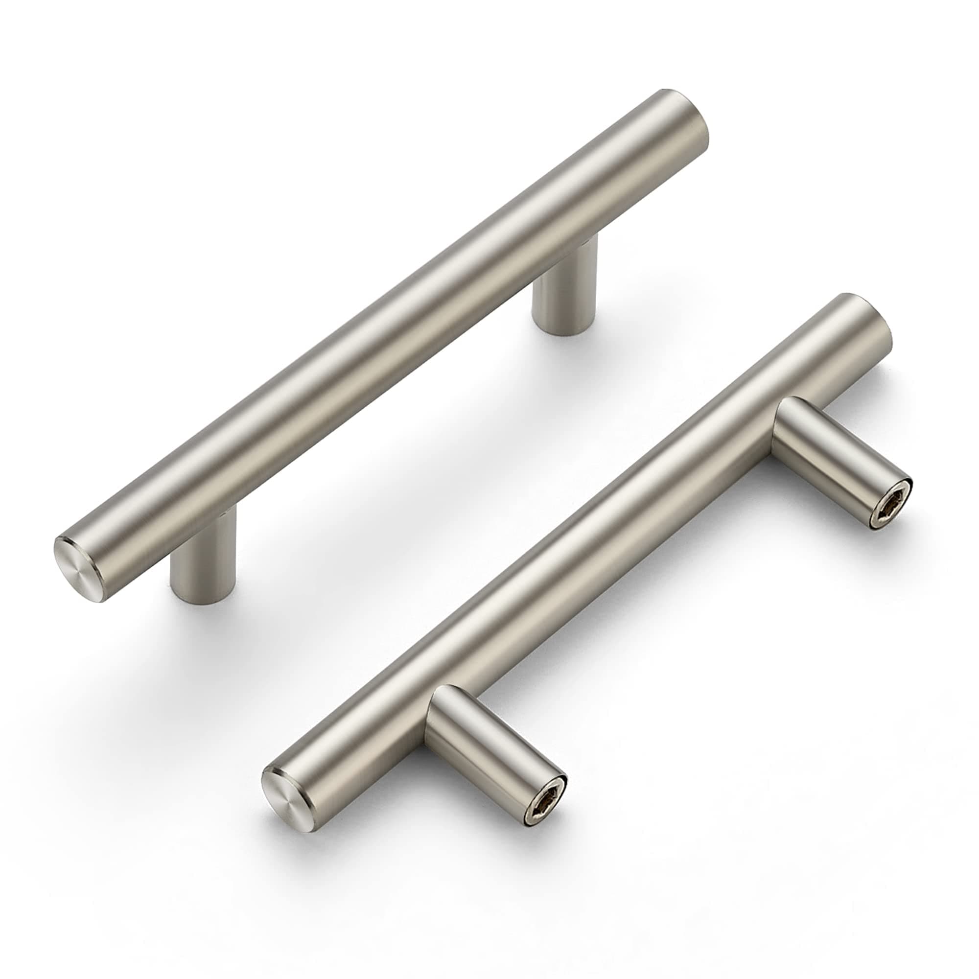 Ravinte 60 Pack 5" Cabinet Pulls Brushed Nickel Stainless Steel Kitchen Drawer Cupboard Pulls Cabinet Handles 5" Length with 3" Hole Center