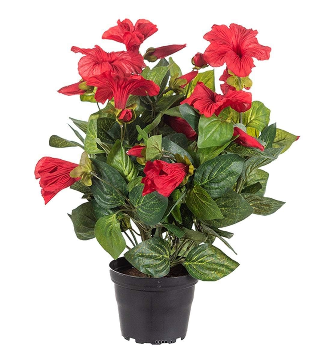 Artificial Potted Artificial Petunia 38 cm 20 – Bright Red – Choose your Colour: Red