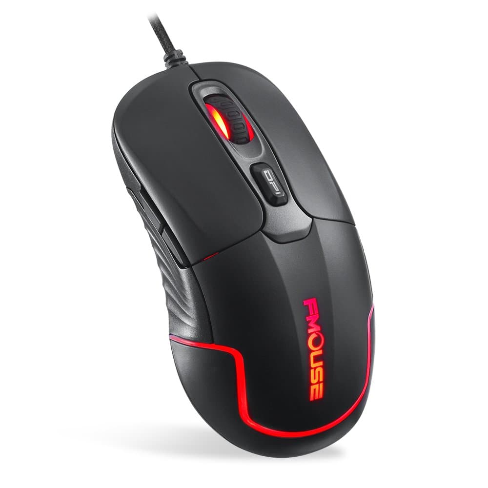 Coener Gaming Mouse G200 Professional Wired Programmable RGB Light up Optical USB Mice 4000 Cpi for PC/Laptop/Desktop (Black)