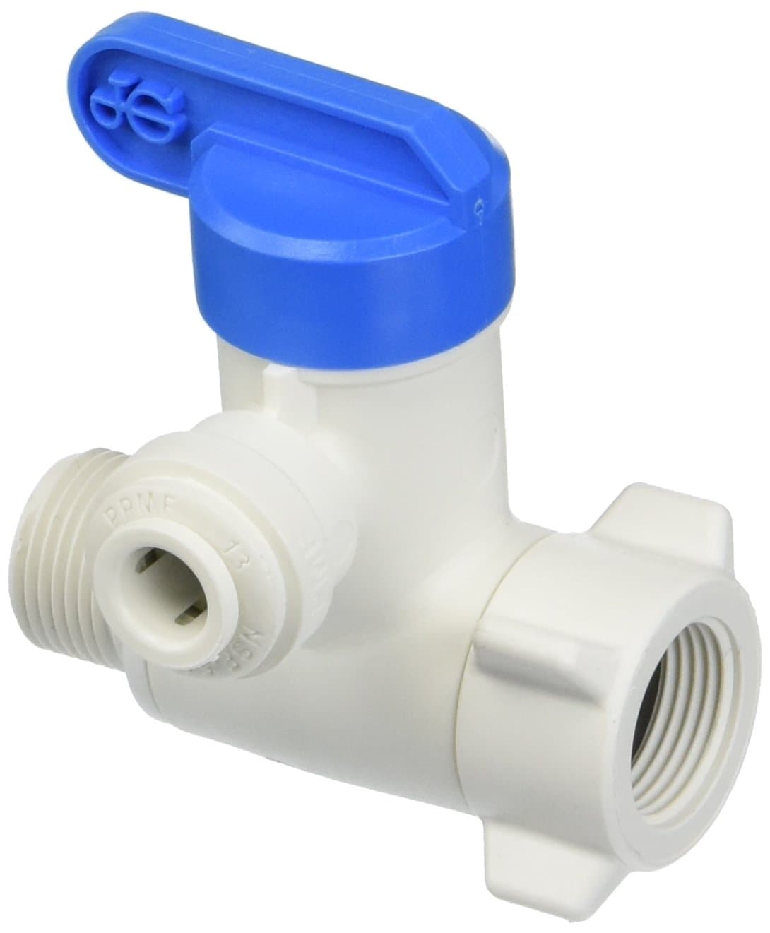 Cash Acme John Guest PASVPP1 Angle Stop Adapter Valve, Push-to-Connect, 3/8 x 3/8 x 1/4 Inch