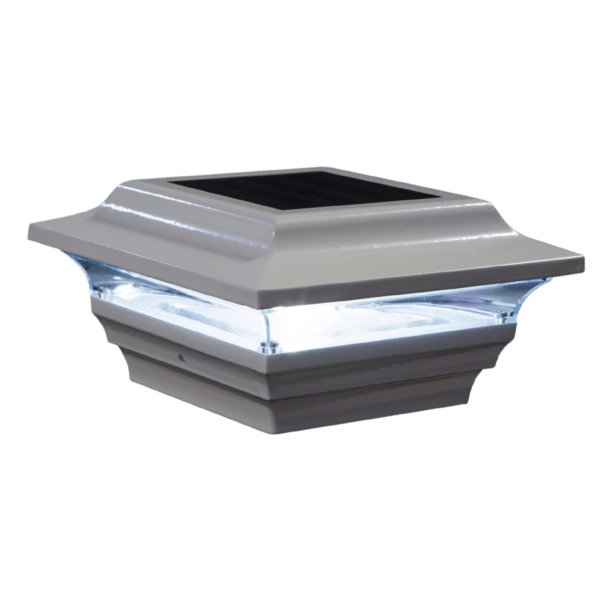 Classy Caps SL211W 4x4 Imperial Solar Post Cap, White – High-Performance LED Lights, Durable Cast Aluminum, Warm and Cool Light Modes, Fits 4"x4" or 3.5"x3.5" Posts, Ideal for Decks, Fences