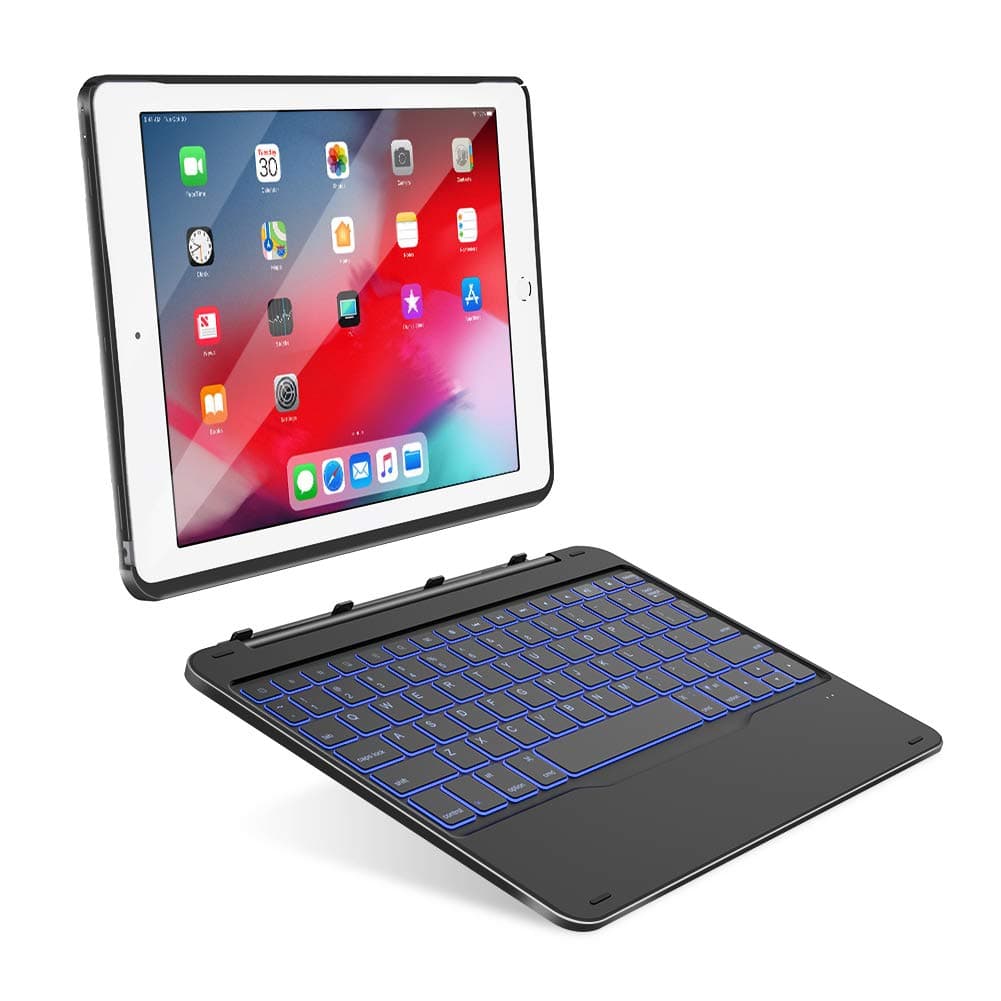 iPad 9.7 Bluetooth Keyboard Case, Yoozon Detachable Auto Sleep/Wake 7 Colors Backlight Wireless Bluetooth Keyboard Compatible with iPad 2018 (6th Gen),iPad 2017 (5th Gen), iPad Air 1