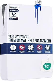 Utopia Bedding Waterproof Mattress Encasement - Small Double Size 120 x 190 x 30 cm, Premium Zippered Mattress Protector, Bed Bug and Dust Mite Proof Mattress Cover - White