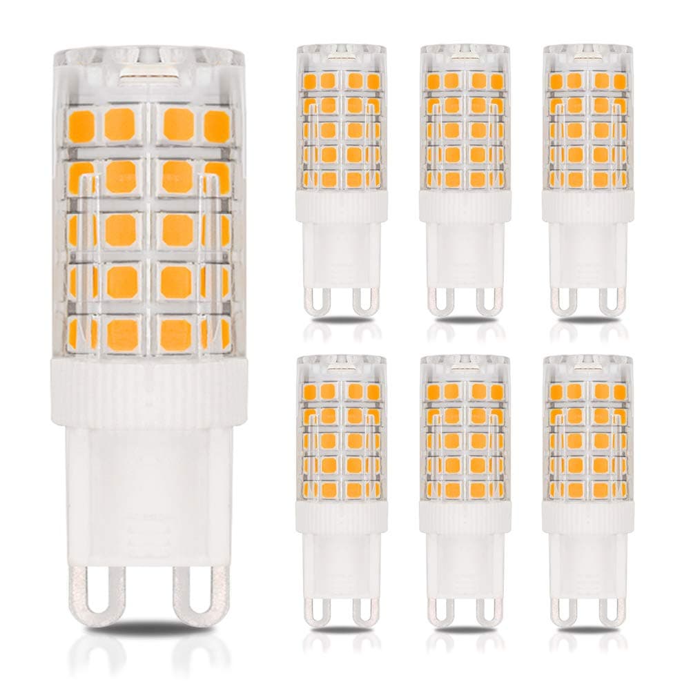 Dimmable G9 Bi-Pin LED Light Bulb 4W Equivalent to 40W Halogen Bulb Warm White 3000K AC 220V-240V Apply to The Crystal lamp/Chandelier/Home Lighting -Pack of 6