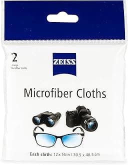 ZEISS MicroFiber Lens Cleaning Cloth (Pack of 2) JUMBO SIZE