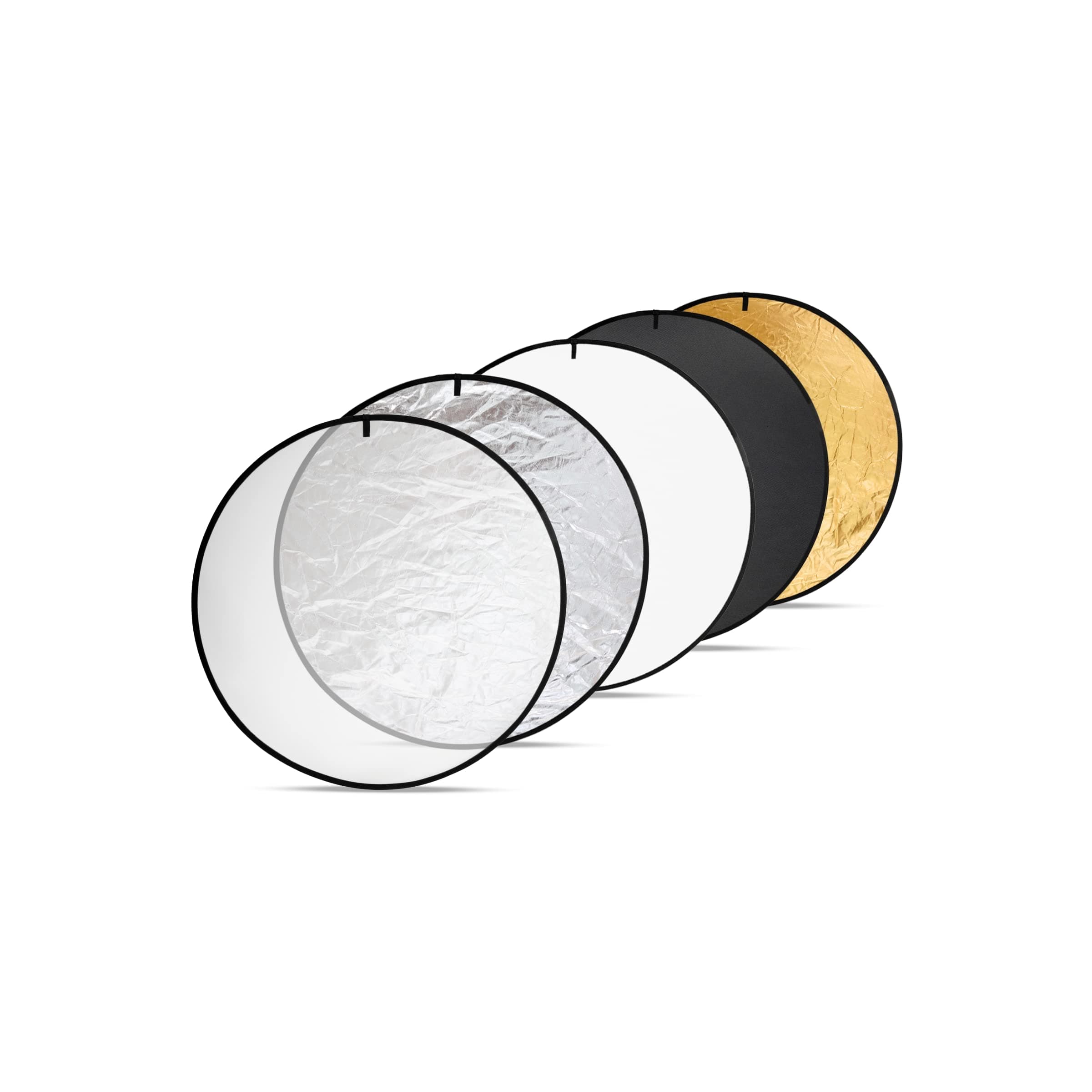 (DRB 5-1) Camera Reflector 45-inch /110 cm 5 in 1 Collapsible Multi-Disc Light with Bag - Translucent, Silver, Gold, White and Black for Studio Photography