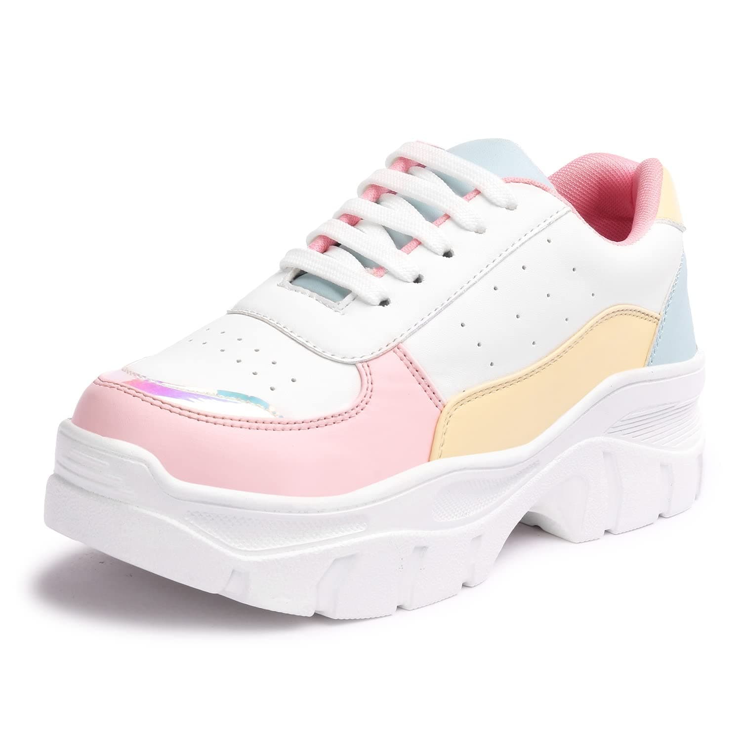 Vendoz Women White Casual Sneakers