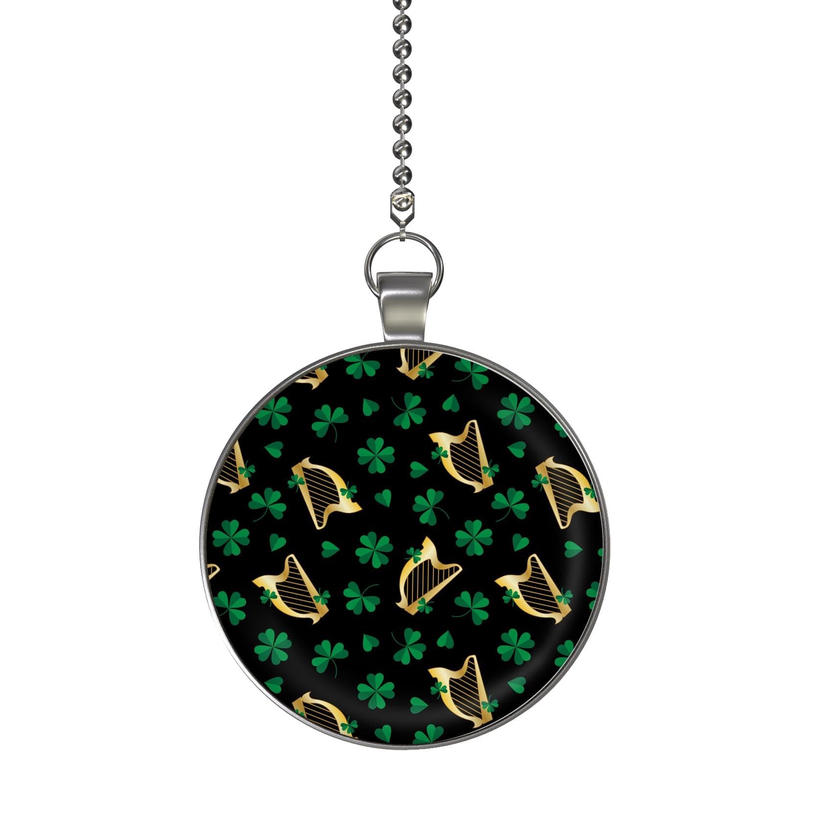 Saint Patricks Day Shamrocks and Harps Single Ceiling Fan and Light Pull Chain Pendant/Fan Pull/Saint Patricks Fan Pull