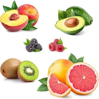 Low-Glycemic Fresh Fruit Box | 6 Varieties: Blackberries, Raspberries, Avocados, Grapefruits, Peaches & Kiwi | Naturally Sweet, Diabetic-Friendly & Nutrient-Rich | Fresh & Chilled Produce