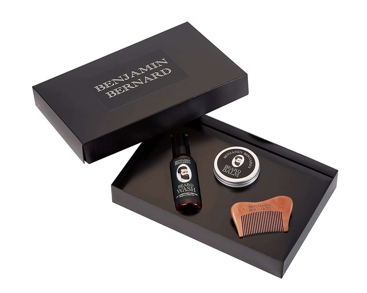 Benjamin Bernard Beard Grooming Kit - Contains 1 x Beard Balm, 1 x Beard Wash and 1 x Limited Edition Beard Comb
