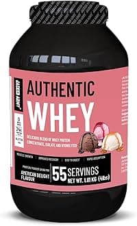 Jacked Army Whey Protein Powder - 100% Pure, 24g High Protein, Low Carb, Fast Absorption - Supports Muscle Growth & Recovery - Ideal for Post-Workout Recovery [1.81Kg (4Lbs), American Delight]