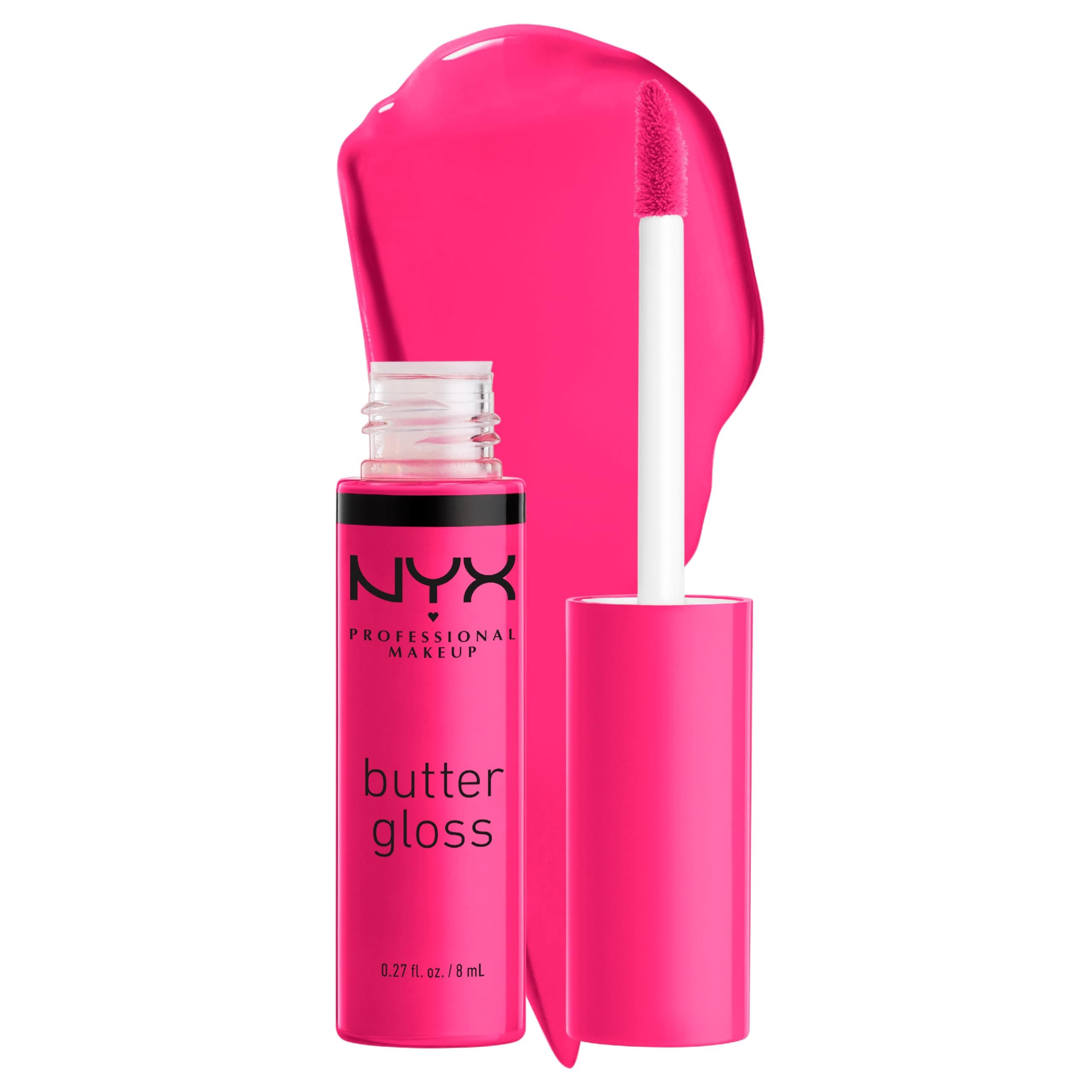 NYX Professional Makeup(ニックス プロフェッショナル メイクアップ) バター グロス A リキッド 口紅 38 カラー・ホット ピンク 8ml