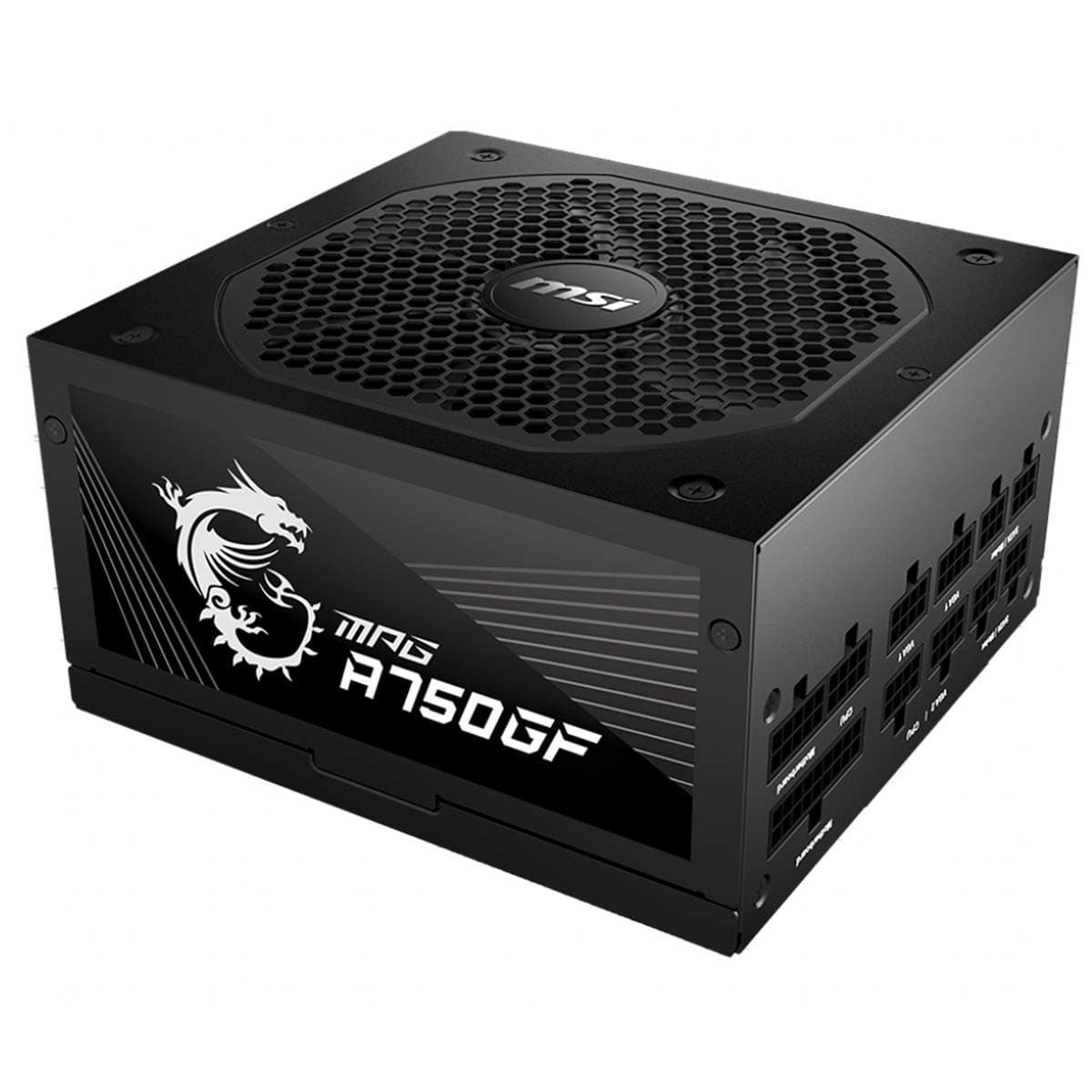 MSI MPG A750GF EU Plug PSU 750 W, 80 Plus Gold Certified, Fully Modular, 100% Japanese Capacitor, Flat Cables, ATX Power Supply Unit, EU Powercord, Black, Support Latest GPU, MPGA750GF