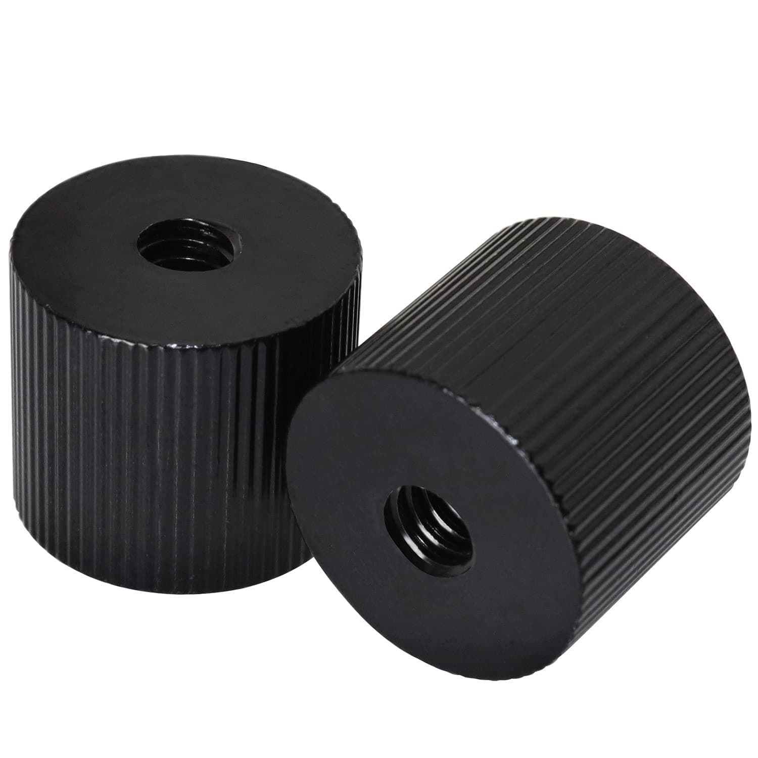 2Pcs ChromLives Tripod Nut Barrel Connection Nut with 1/4 inch-20 Thread Hole Double Female Teeth for Articulating Tripod Rigs Replacement