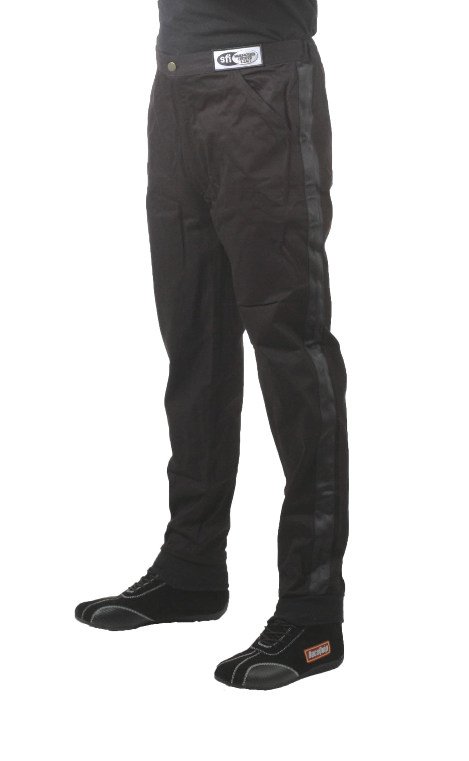 RaceQuip Racing Driver Fire Suit Pants Single Layer SFI 3.2A/ 1 Black X-Large 112006