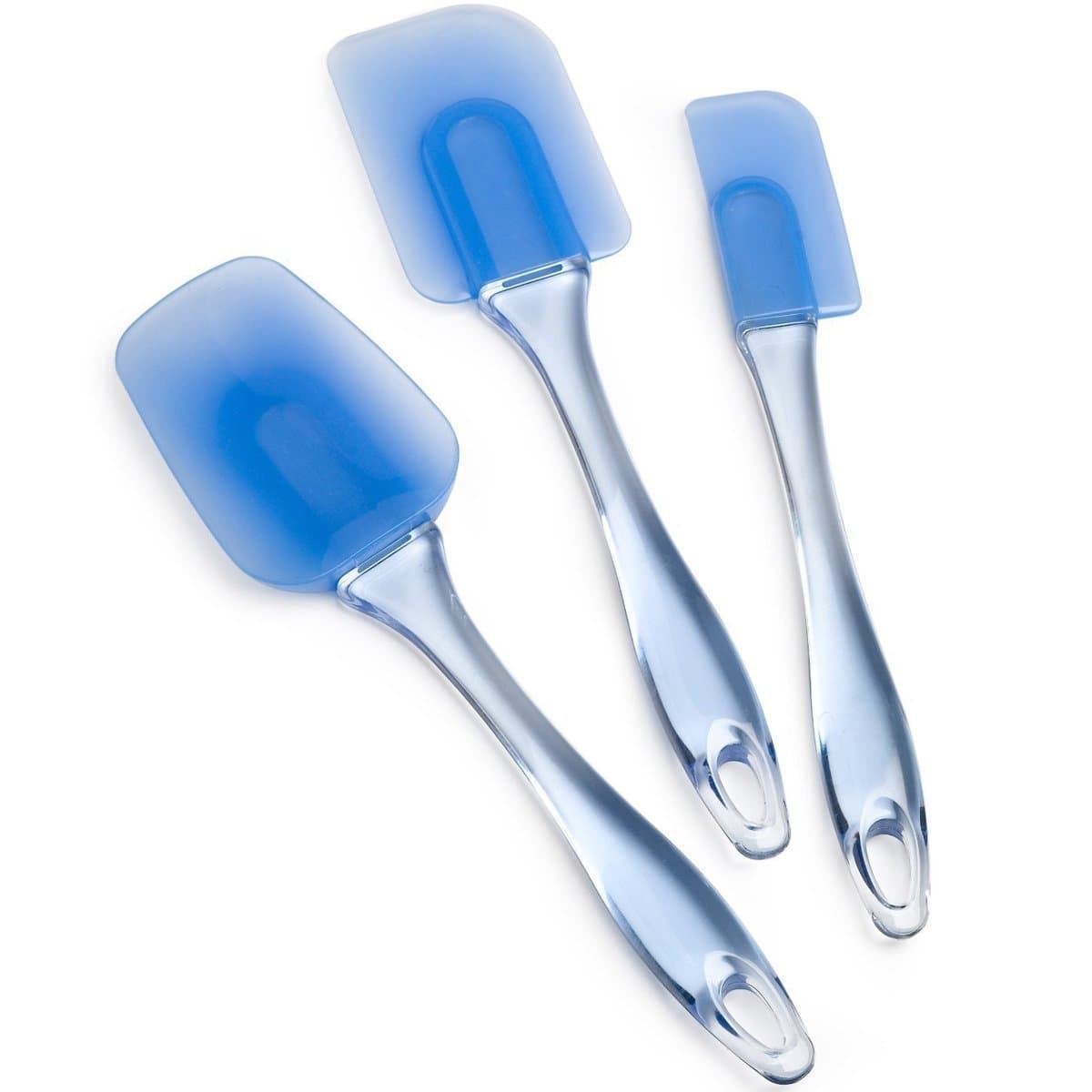 KITCHEEK Silicone Spatula Set With Clear Acrylic handle - 3 Pieces by KITCHEEK