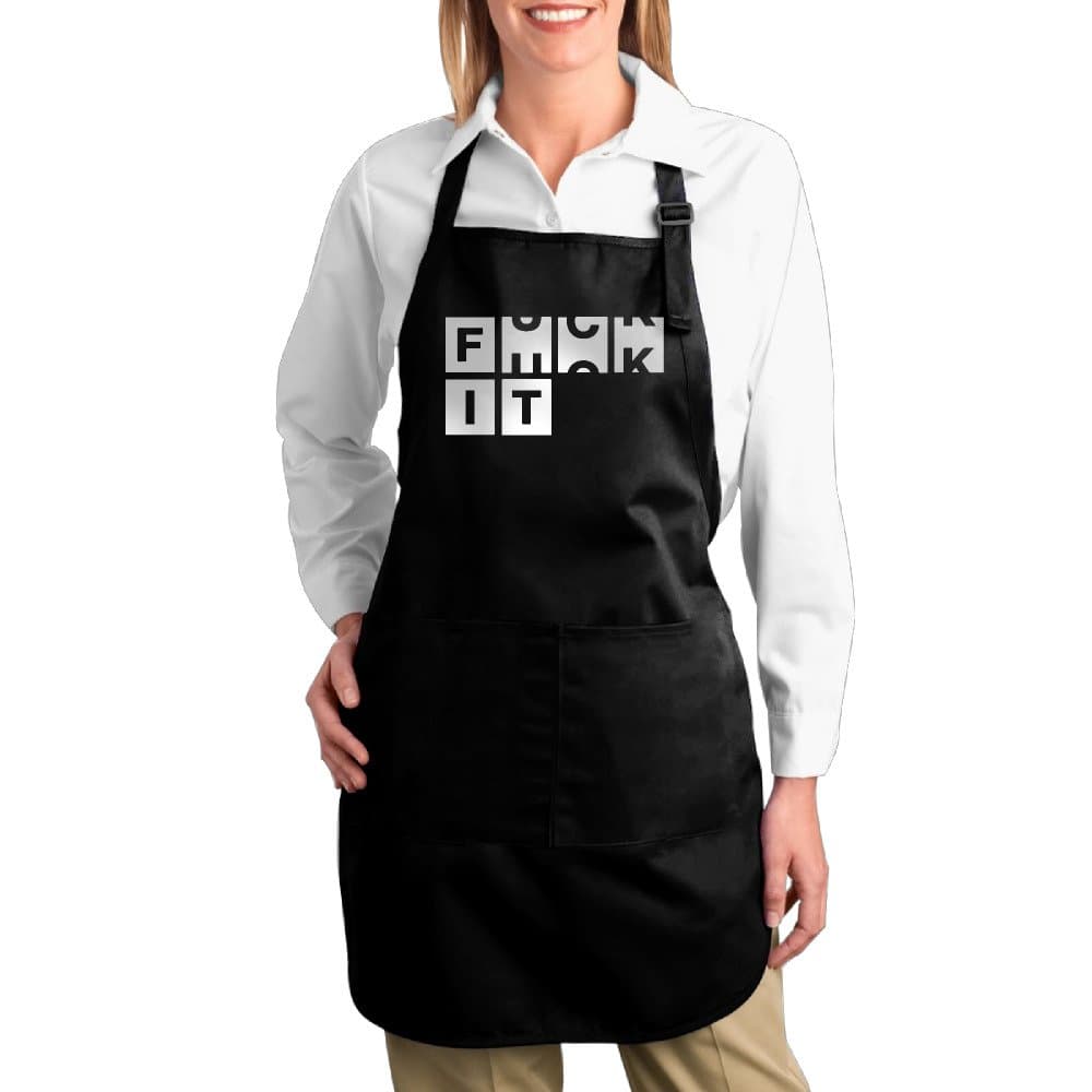 Fck It Chef Kitchen Cooking And Baking Canvas Bib Apron With Pocket