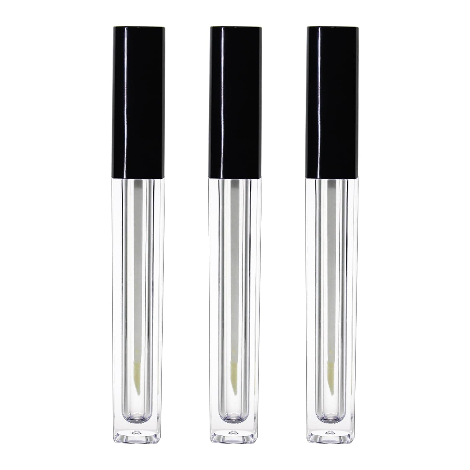 nsb herbals 5ml Square Premium Acrylic Empty Lip Gloss, Lip Care, Cosmetic, Oil Bottles, Mascara, Liquid Eye Shadow, Transparent Empty Clear Lip Containers Tubes, Refillable Bottle With Plug,