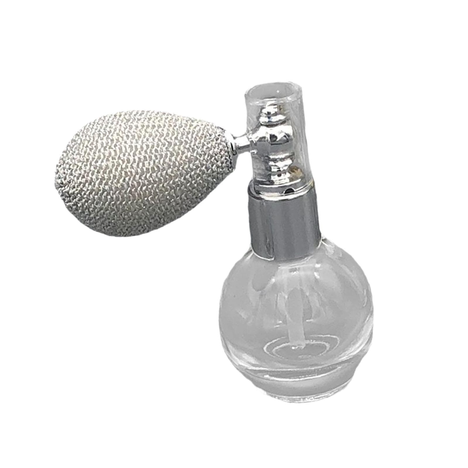 Powder Spray Bottle Empty Gift Idea Small Travel Friendly Silicone and Glass Gray