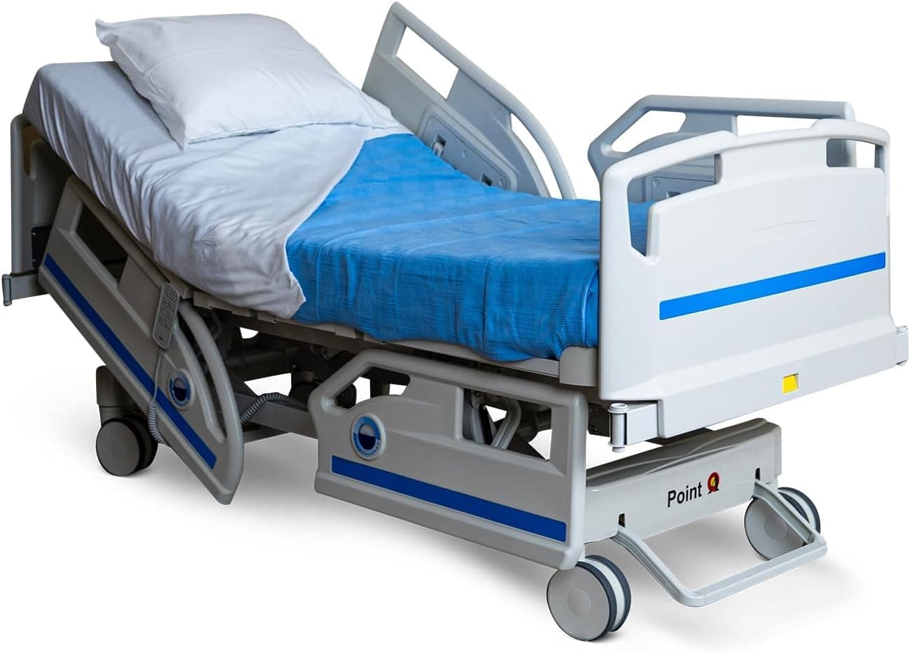 Point A (PAM-3H) Premium Full Electric Hospital Bed for Commercial/Home Use, 5.9" Memory Mattress Made in USA, LINAK Motor, Central Locking, 6" Casters, Includes (2X) Bed Sheet