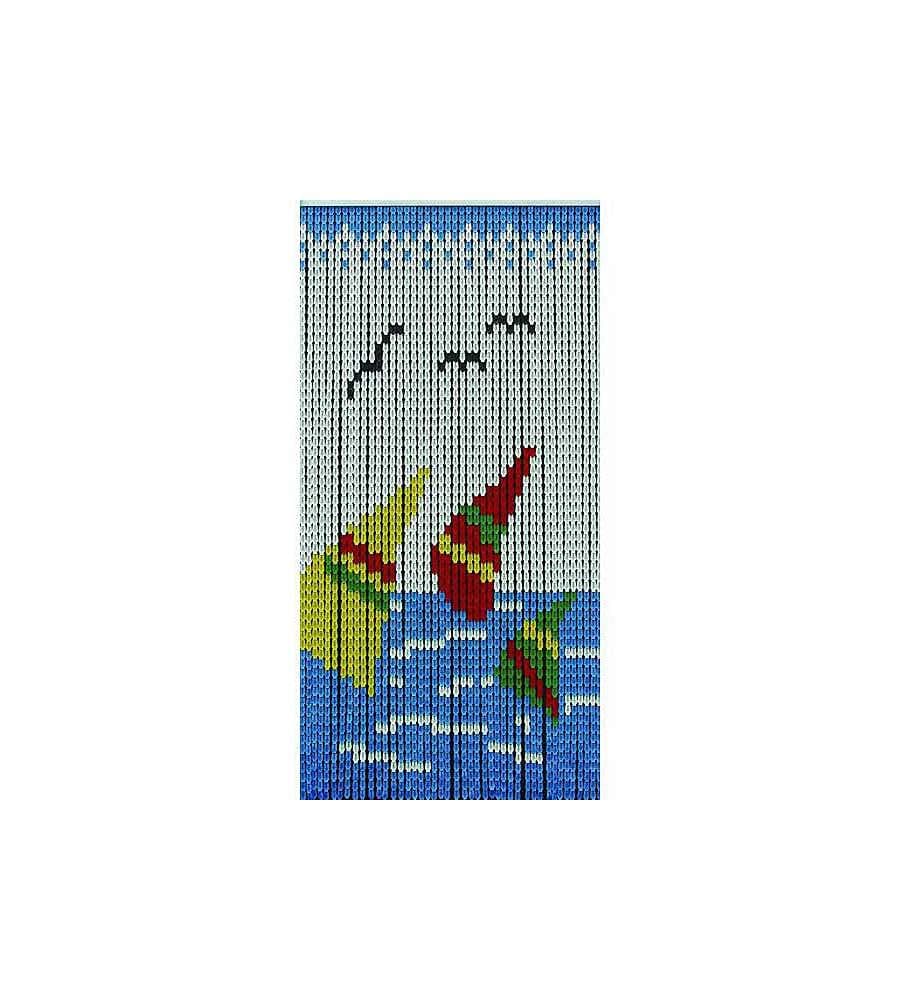 Vette cdf01043 Sails Dog Tag Curtain, Blue