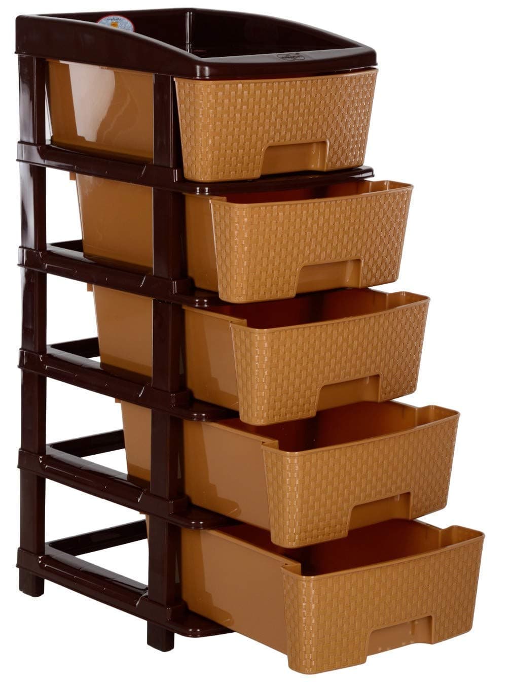 Nakoda Plastic Containers Drawer, (Beige, Extra Large, (39.2 X 30.6 X 78.3) Cm