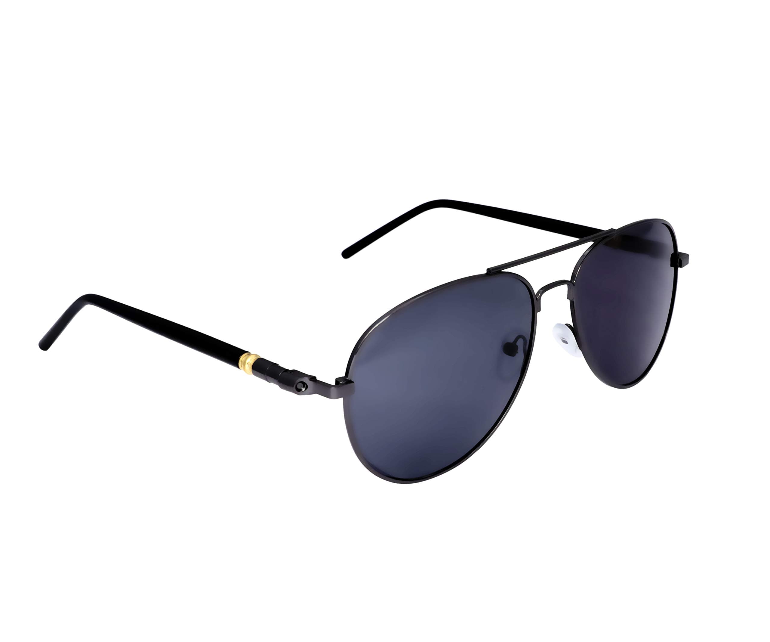 Polarized Aviator Black Sunglasses with TAC Material Sunglasses for Medium size धूप का चश्मा