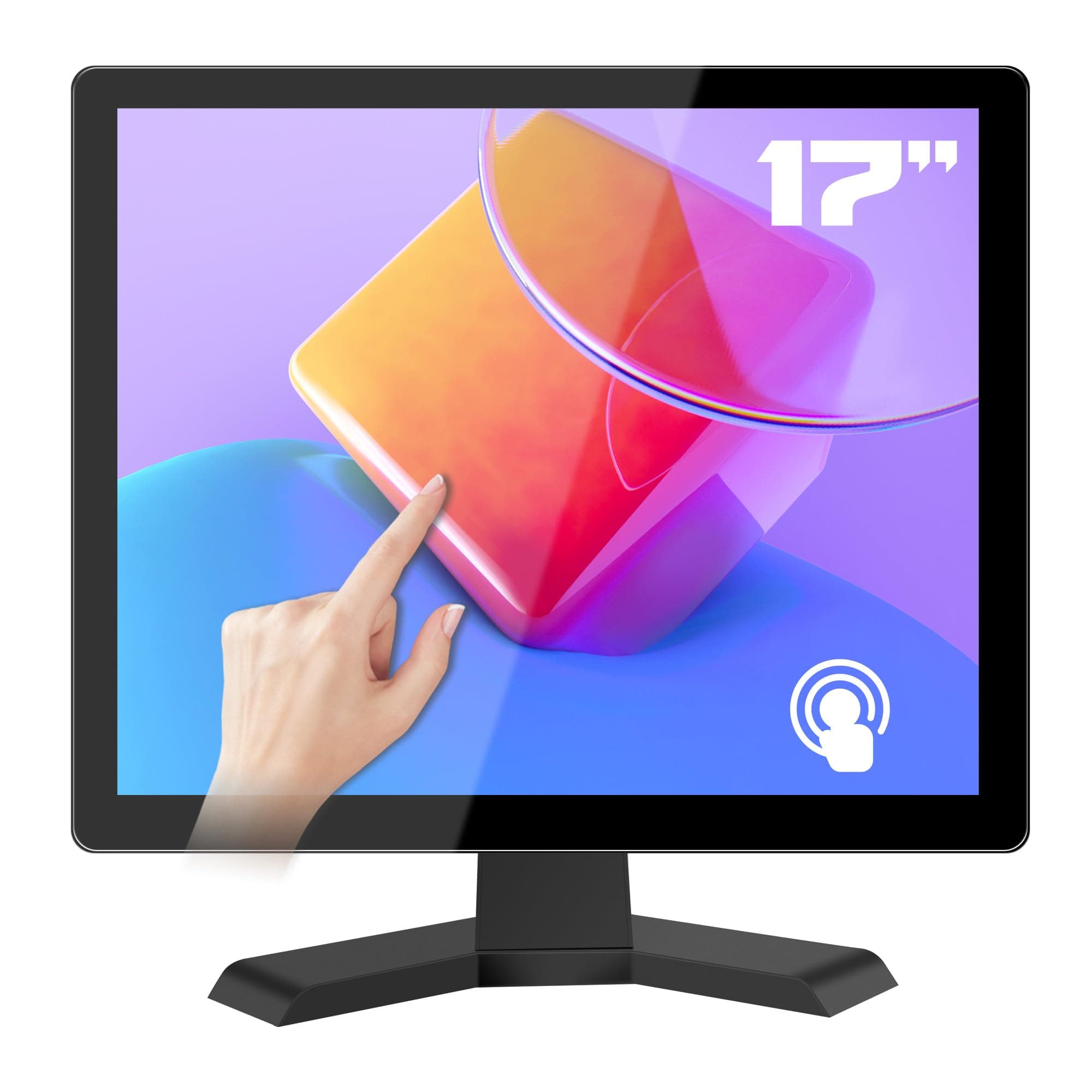 17" 10-Point Touch 4:3 Full HD 1280x1024 Square Touch Screen Monitor with HDMI USB Ports, VESA, Touchscreen for PC POS Machine Win 10 11, Built-in Speakers