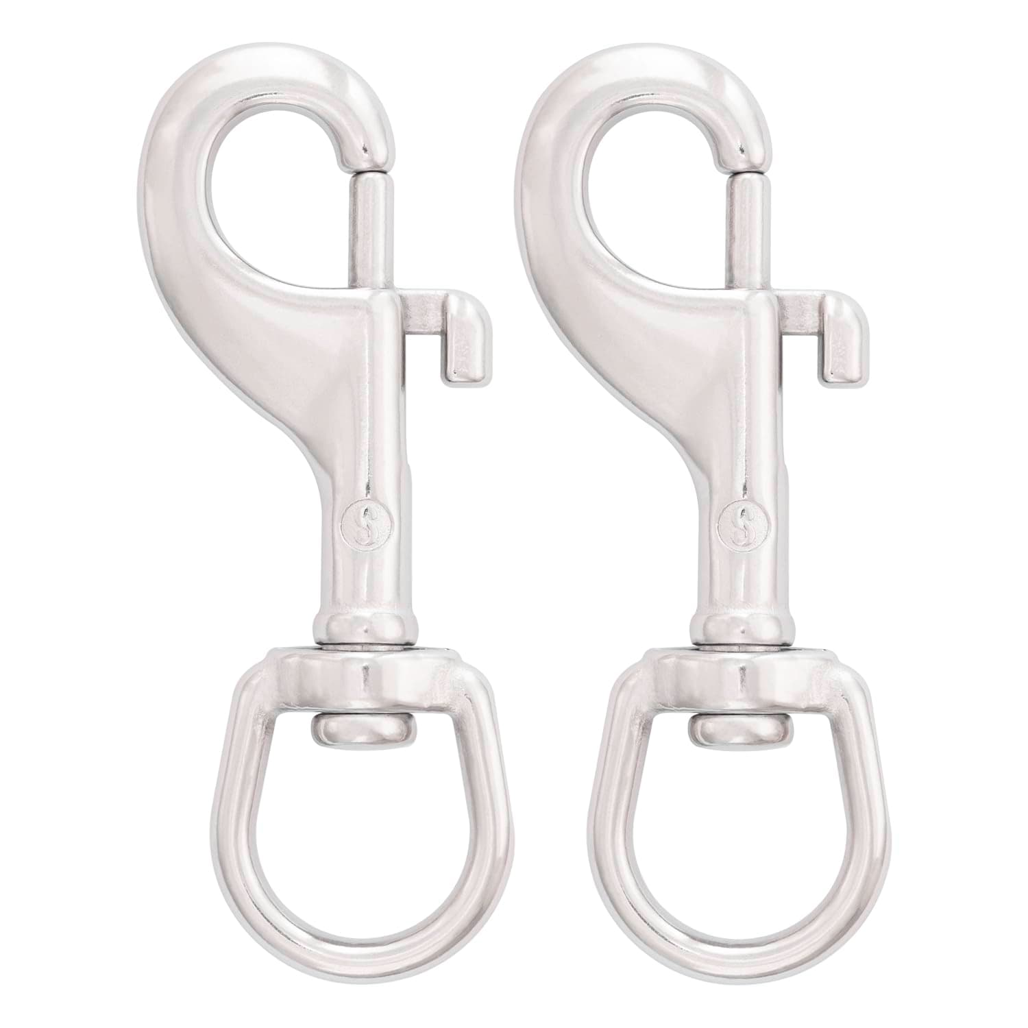 Shonan.Systems SHONAN Swivel Eye Bolt Snap Hook, 2 Pack 3-1/2" Single Ended snap Clips Marine Grade 316 Stainless Steel Swivel Eye Snaps for Diving/Keychain/Pet Leash/Camera Strap/Clothesline and More