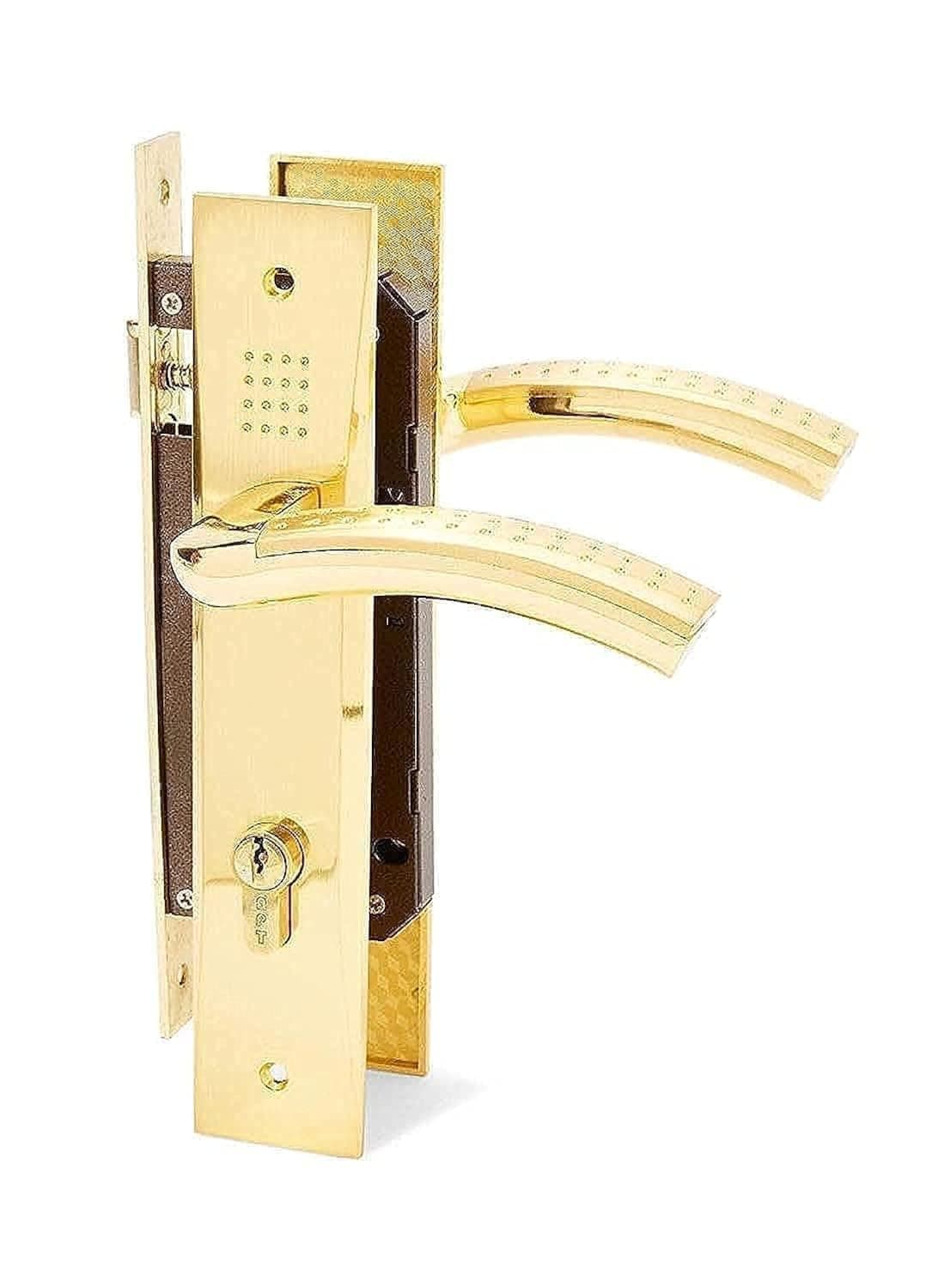 Villa Door Handle and Lock Complete Set -Gold -25 X 5 X 3cm