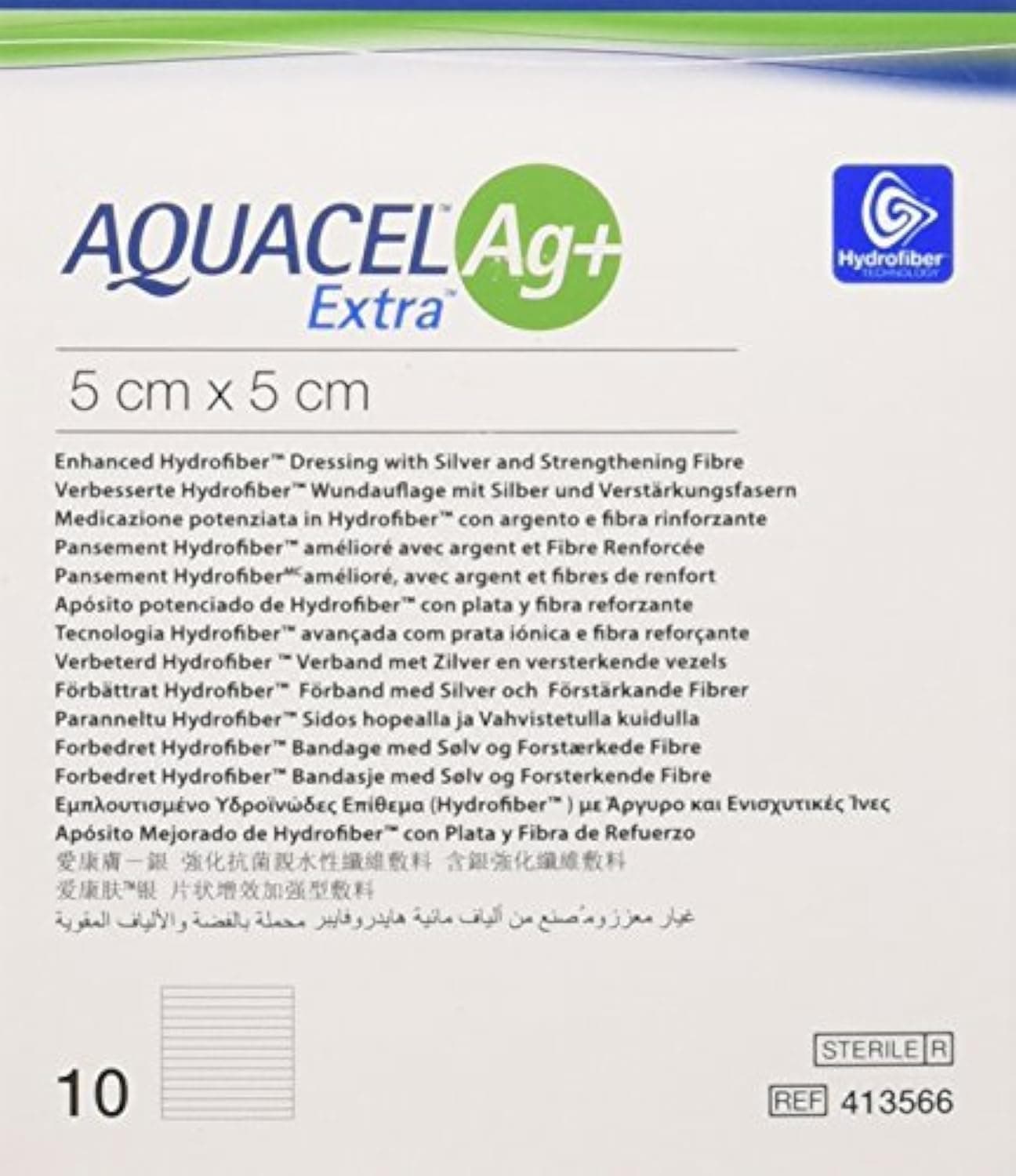 ConvaTec Aquacel 3862703 Aquacel Ag+ Extra Dressing, 5 cm width, 5 cm Length (Pack of 10)