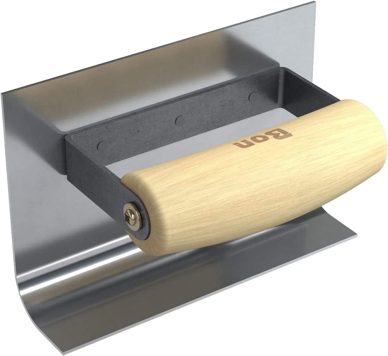 Bon Tool 22-595 Cove Tool Inside Stainless Steel 6" X 1.5" - 3/4" Radius With Wood Wave Handle- 4" Lip
