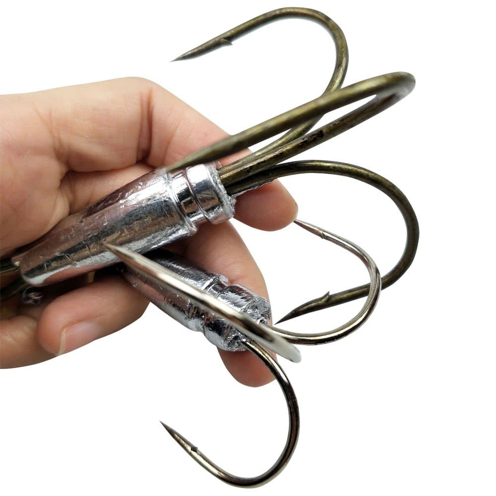 Snagging Hooks Snagging Weighted Treble Hooks 2pcs/Pack Fishing Hooks 5 Sizes 0.7oz 1.1oz 1.6oz 2.1oz 2.8oz