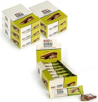 Mini Dubai Chocolate (Pack of 144) - Kunafa Pistachio Bars, 27g Each, 8.58 lbs Total – Perfect for Gifting, Fresh Daily Production, 24 Pieces with Shredded Phyllo Dough